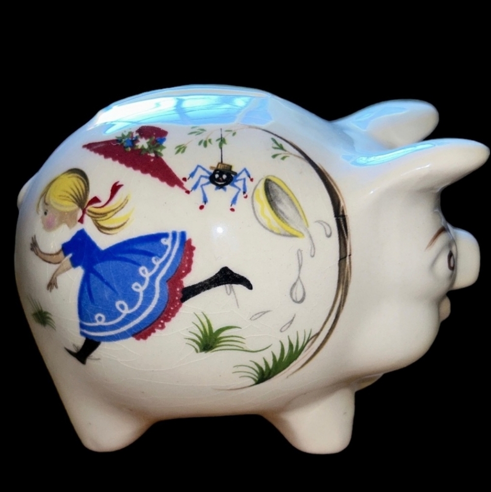JAMES KENT OLD FOLEY 1960’s NURSERY RHYME PORCELAIN PIGGY BANK MADE IN ENGLAND
